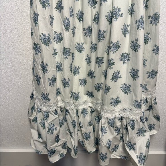 Antonio Melani Blue Floral Smocked Midi Dress NWT Size 12 Cottagecore - Picture 3 of 14